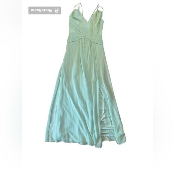 Davids Bridal Dress Womens Size 4 Mint Green Maxi Flowy Bridesmaid Fairy Party - Picture 2 of 14